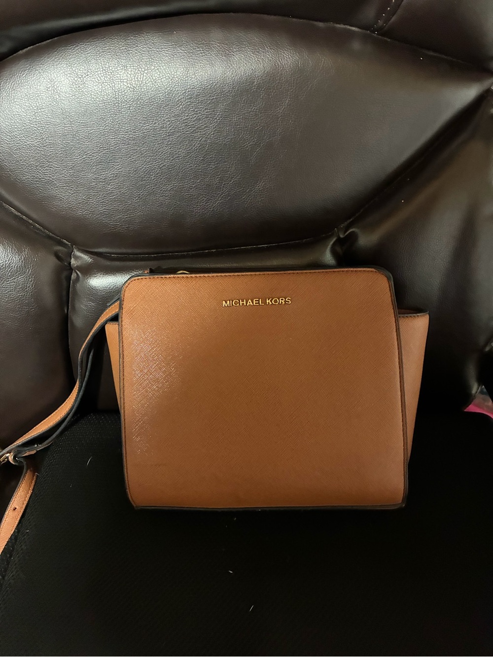 Michael Kors Tan Leather Messenger Crossbody